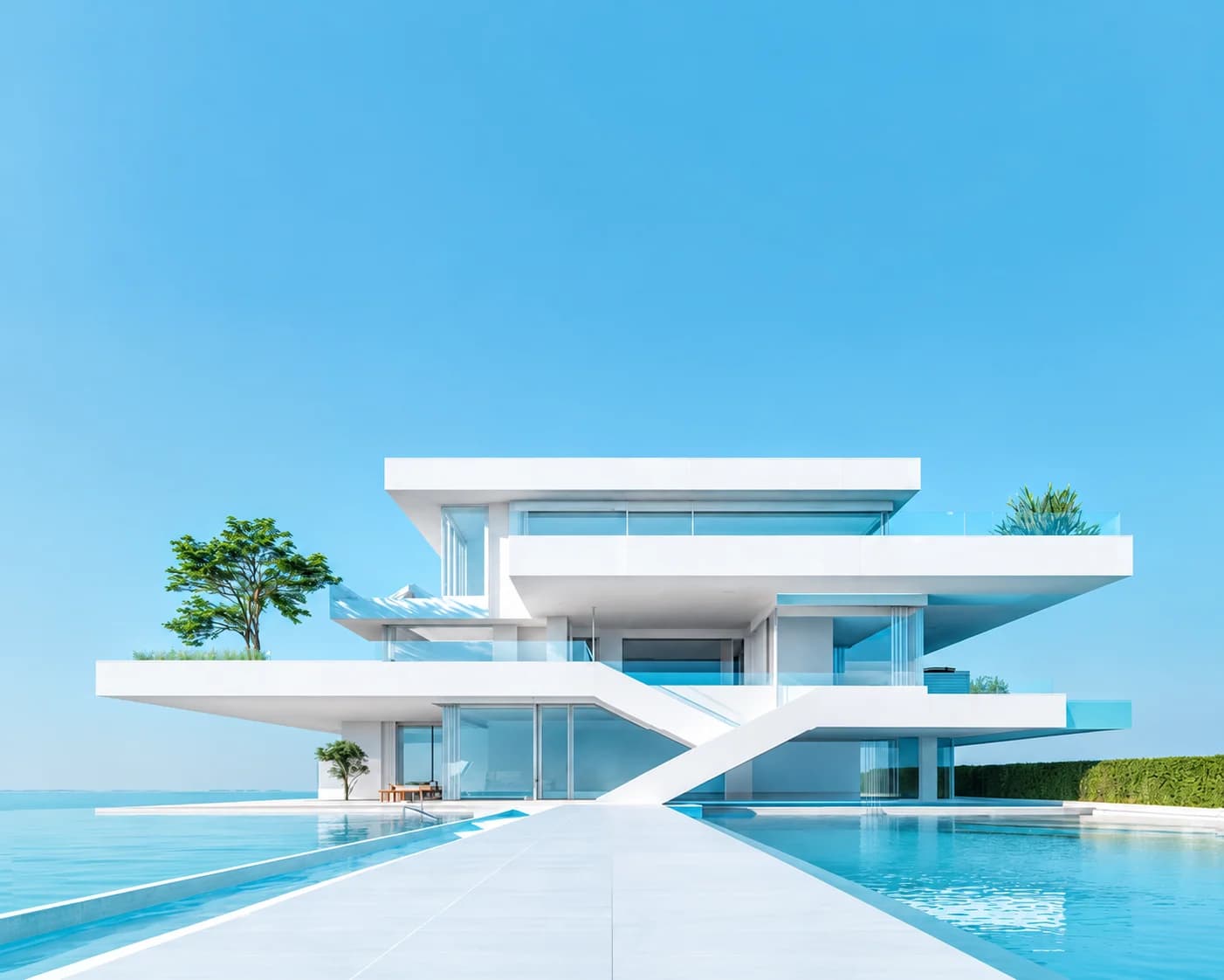 Highland Crest Villa with pool terrace