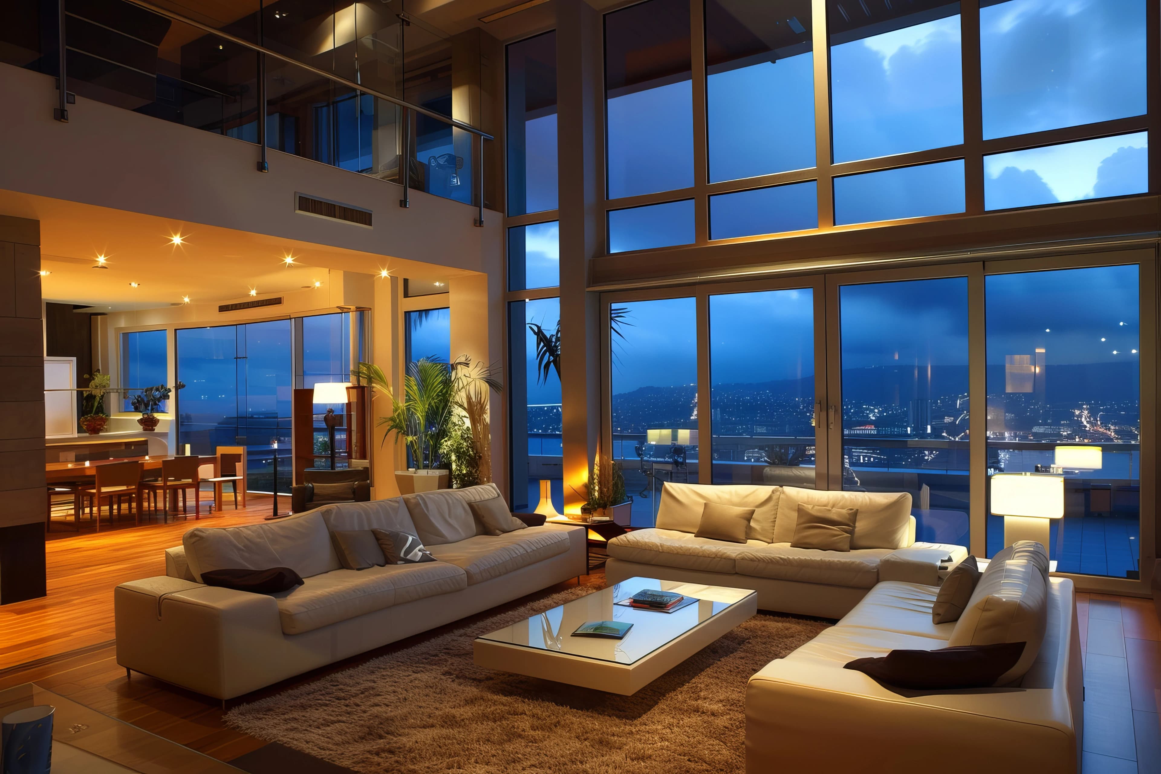 Metro Nest Living penthouse evening lounge